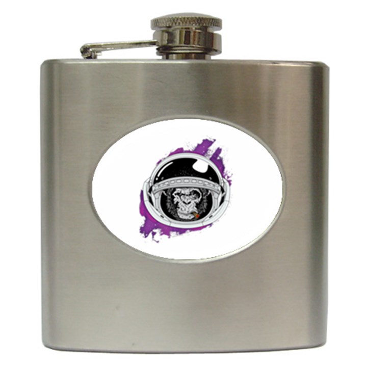 Purple spacemonkey Hip Flask (6 oz)