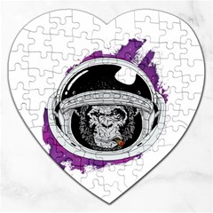 Purple Spacemonkey Jigsaw Puzzle (heart) by goljakoff