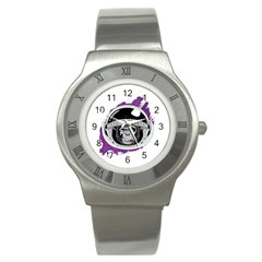 Purple Spacemonkey Stainless Steel Watch by goljakoff