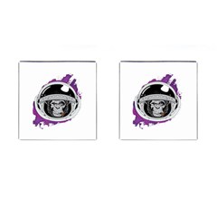 Purple spacemonkey Cufflinks (Square)