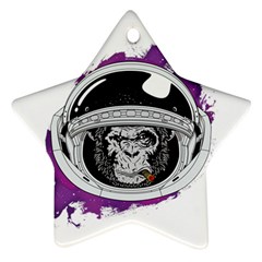 Purple Spacemonkey Star Ornament (two Sides) by goljakoff