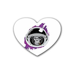 Purple Spacemonkey Rubber Coaster (heart)  by goljakoff