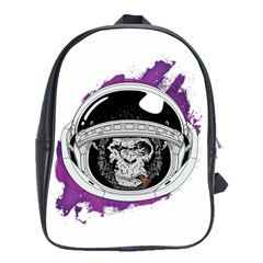 Purple Spacemonkey School Bag (large) by goljakoff