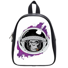 Purple Spacemonkey School Bag (small) by goljakoff