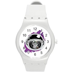 Purple Spacemonkey Round Plastic Sport Watch (m) by goljakoff