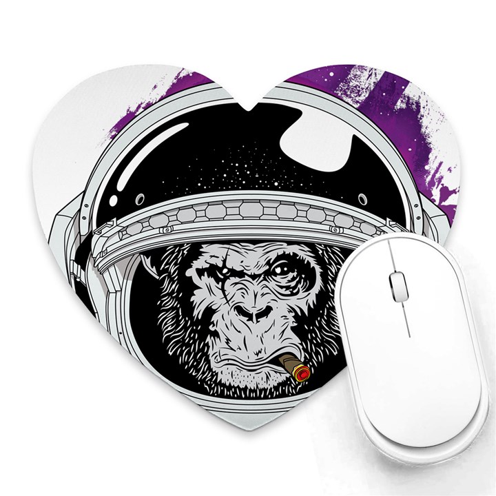 Spacemonkey Heart Mousepads