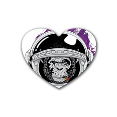 Spacemonkey Heart Coaster (4 Pack)  by goljakoff