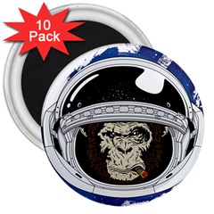 Spacemonkey 3  Magnets (10 Pack)  by goljakoff