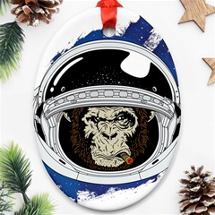 Spacemonkey Oval Ornament (two Sides)