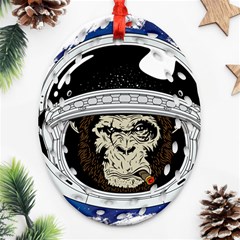 Spacemonkey Oval Filigree Ornament (two Sides)