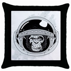 Spacemonkey Throw Pillow Case (black)