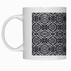 Silver Ornate Decorative Design Pattern White Mugs by dflcprintsclothing