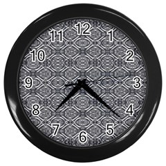 Silver Ornate Decorative Design Pattern Wall Clock (black)