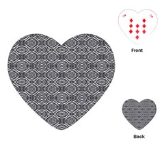 Silver Ornate Decorative Design Pattern Playing Cards Single Design (heart) by dflcprintsclothing