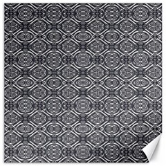 Silver Ornate Decorative Design Pattern Canvas 16  X 16 