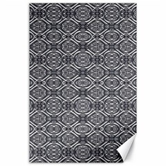 Silver Ornate Decorative Design Pattern Canvas 24  X 36  by dflcprintsclothing