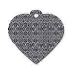 Silver Ornate Decorative Design Pattern Dog Tag Heart (One Side) Front