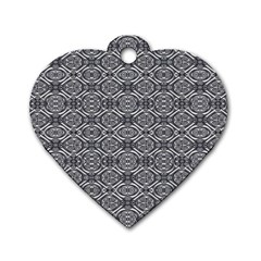 Silver Ornate Decorative Design Pattern Dog Tag Heart (two Sides) by dflcprintsclothing