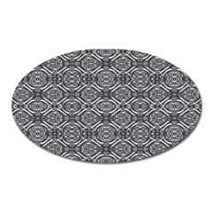 Silver Ornate Decorative Design Pattern Oval Magnet