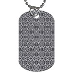 Silver Ornate Decorative Design Pattern Dog Tag (Two Sides) Front