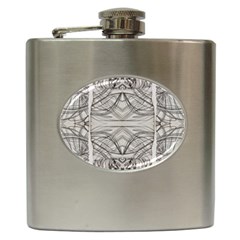 Monochrome Module Pattern Iv Hip Flask (6 Oz) by kaleidomarblingart