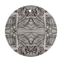 Monochrome Module Pattern Iv Round Ornament (two Sides) by kaleidomarblingart