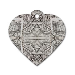 Monochrome Module Pattern Iv Dog Tag Heart (two Sides) by kaleidomarblingart