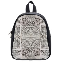 Monochrome Module Pattern Iv School Bag (small) by kaleidomarblingart