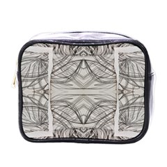 Monochrome Module Pattern Iv Mini Toiletries Bag (one Side) by kaleidomarblingart