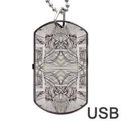 Monochrome Module Pattern Iv Dog Tag Usb Flash (one Side) by kaleidomarblingart