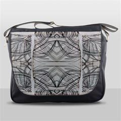 Monochrome Module Pattern Iv Messenger Bag by kaleidomarblingart