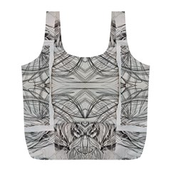 Monochrome Module Pattern Iv Full Print Recycle Bag (l) by kaleidomarblingart