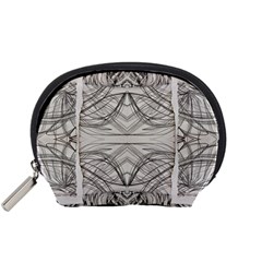 Monochrome Module Pattern Iv Accessory Pouch (small) by kaleidomarblingart