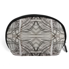 Monochrome Module Pattern Iv Accessory Pouch (large) by kaleidomarblingart