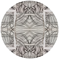 Monochrome Module Pattern Iv Wooden Puzzle Round by kaleidomarblingart