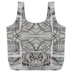 Monochrome Module Pattern Iv Full Print Recycle Bag (xxl) by kaleidomarblingart