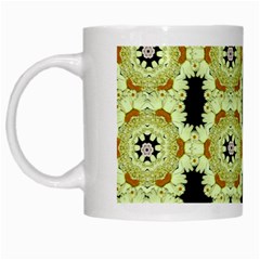 Summer Sun Flower Power Over The Florals In Peace Pattern White Mugs by pepitasart