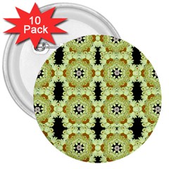 Summer Sun Flower Power Over The Florals In Peace Pattern 3  Buttons (10 Pack)  by pepitasart