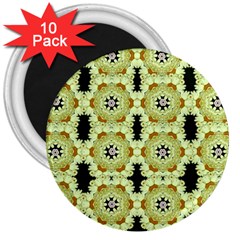 Summer Sun Flower Power Over The Florals In Peace Pattern 3  Magnets (10 Pack)  by pepitasart