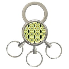 Summer Sun Flower Power Over The Florals In Peace Pattern 3-ring Key Chain by pepitasart