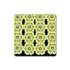 Summer Sun Flower Power Over The Florals In Peace Pattern Square Magnet by pepitasart