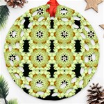 Summer Sun Flower Power Over The Florals In Peace Pattern Round Filigree Ornament (Two Sides) Front