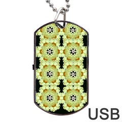 Summer Sun Flower Power Over The Florals In Peace Pattern Dog Tag Usb Flash (one Side) by pepitasart