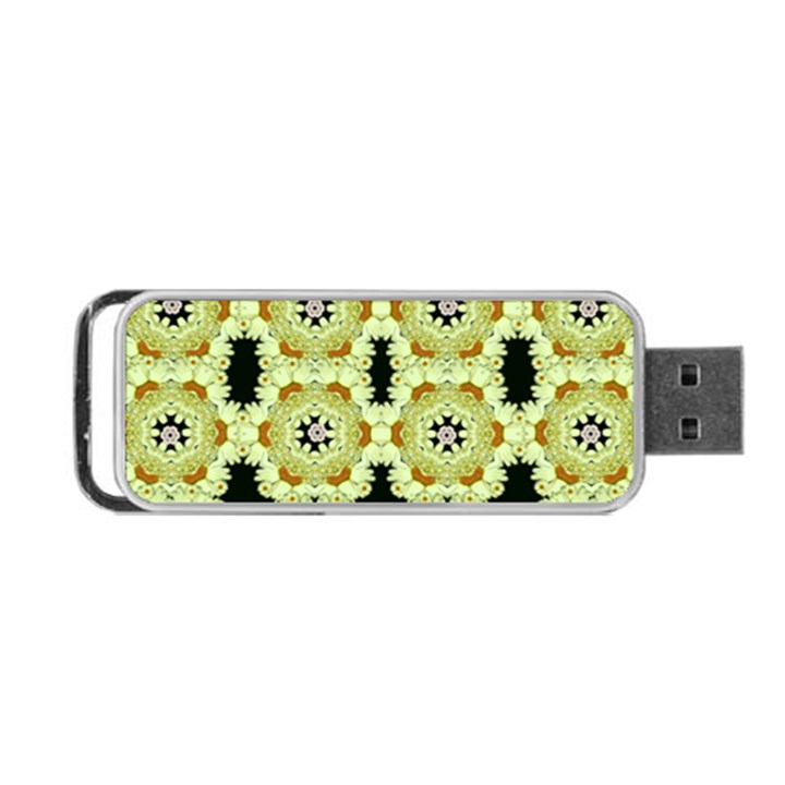 Summer Sun Flower Power Over The Florals In Peace Pattern Portable USB Flash (Two Sides)