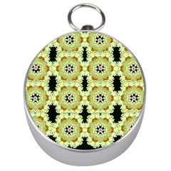 Summer Sun Flower Power Over The Florals In Peace Pattern Silver Compasses by pepitasart