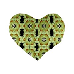 Summer Sun Flower Power Over The Florals In Peace Pattern Standard 16  Premium Flano Heart Shape Cushions by pepitasart