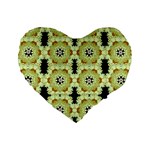 Summer Sun Flower Power Over The Florals In Peace Pattern Standard 16  Premium Flano Heart Shape Cushions Front