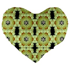 Summer Sun Flower Power Over The Florals In Peace Pattern Large 19  Premium Flano Heart Shape Cushions by pepitasart