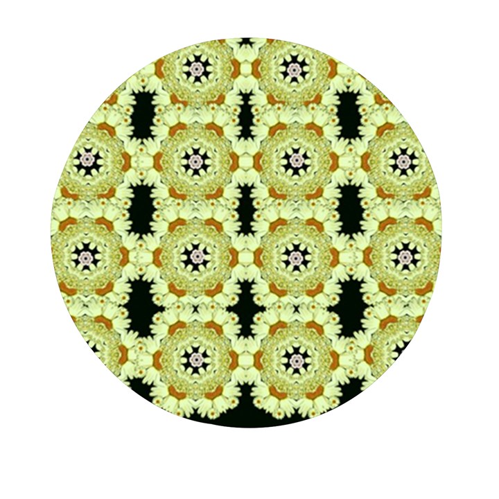 Summer Sun Flower Power Over The Florals In Peace Pattern Mini Round Pill Box