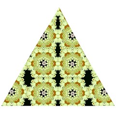 Summer Sun Flower Power Over The Florals In Peace Pattern Wooden Puzzle Triangle by pepitasart